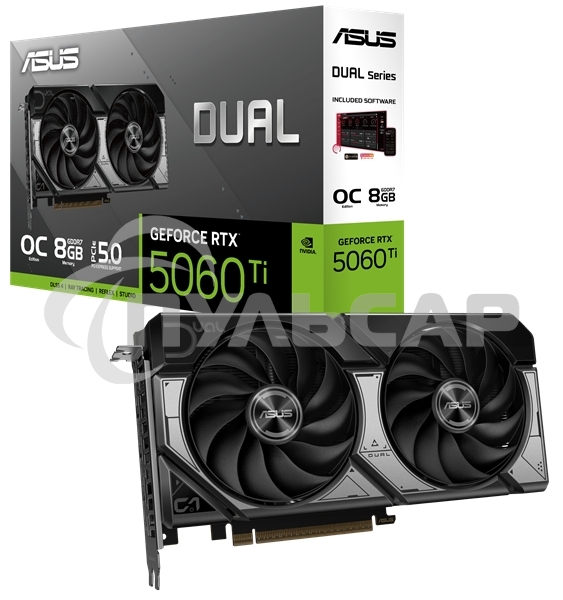 Видеокарта ASUS RTX 5060Ti DUAL OC 8Gb GDDR7 128bit 3xDP HDMI 2FAN RTL DUAL-RTX 5060TI-O8G