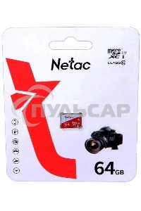 Флеш карта Netac P500 ECO 64Gb MicroSDXC U1/C10 up to 80Mb/s, retail pack card only