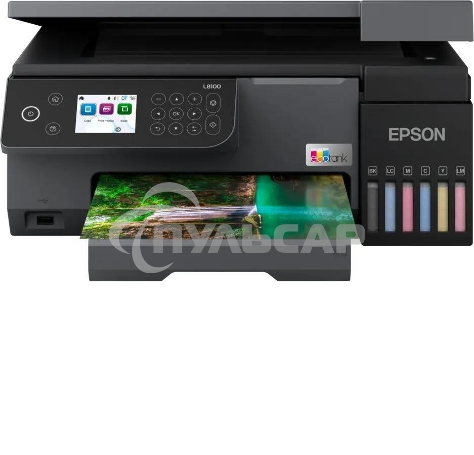 МФУ струйное Epson EcoTank L8100 (C11CK94***), A4, цветной, печ. до 8 стр/мин., 5760 x 1440 dpi (печ.), 1200x4800dpi (скан.), USB, Wi-Fi