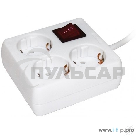 Удлинитель 3х3м с заземл. 16А IP20 У-С03К с выкл. 2P+PE ИЭК WYP30-16-03-03-ZK-N