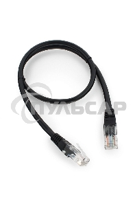 Патч-корд UTP Cablexpert кат.5e, 0.5м, литой, многожильный, черный