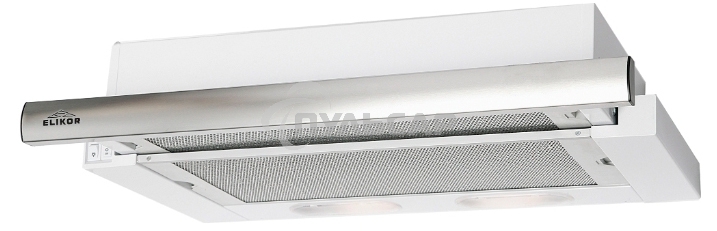 Вытяжка встраиваемая Elikor Интегра 50П-400-В2Л белый/нержавеющая сталь, 50 см, 400 куб. м/ч, 57 дБ