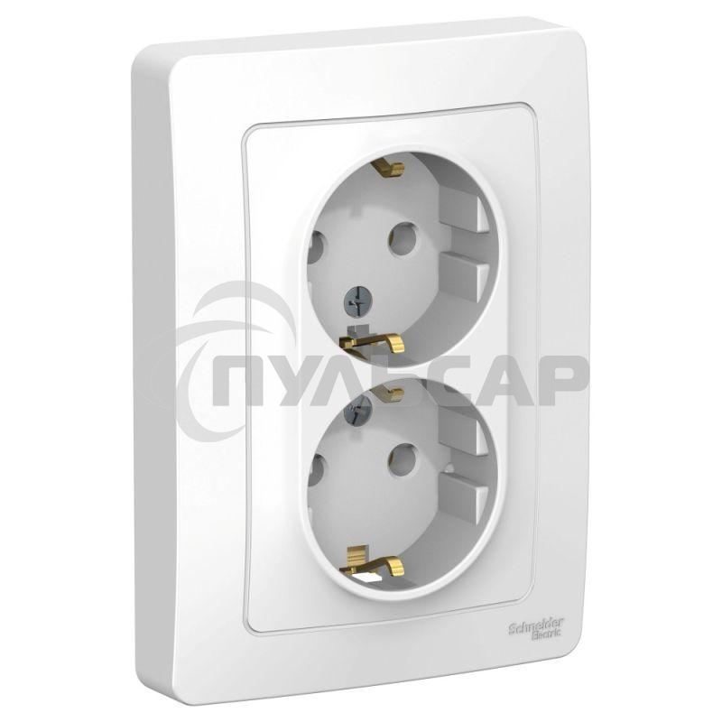 Розетка 2-м СП BLANCA 16А 250В без шторок с заземл. бел. SchE BLNRS001021