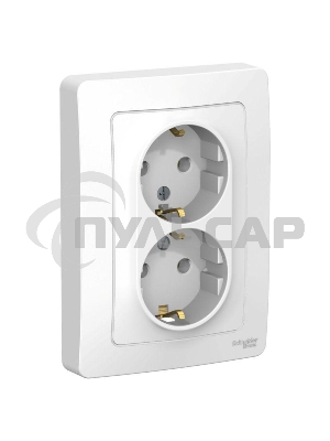 Розетка 2-м СП BLANCA 16А 250В без шторок с заземл. бел. SchE BLNRS001021