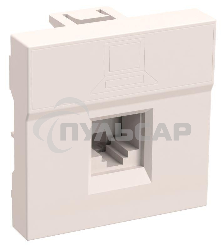 Розетка информационная РКИ-20-00-П RJ-45 UTP кат.5e (на 2 модуля) ПРАЙМЕР белая IEK