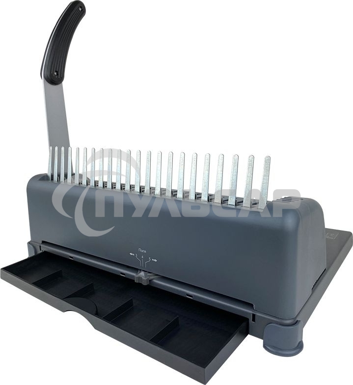 Переплетчик ГЕЛЕОС БП-12 на пластиковую пружину, А4, ручная перфорация 12 листов, переплет макс до 500 л., глубина перфорации 3,5-5,5 мм