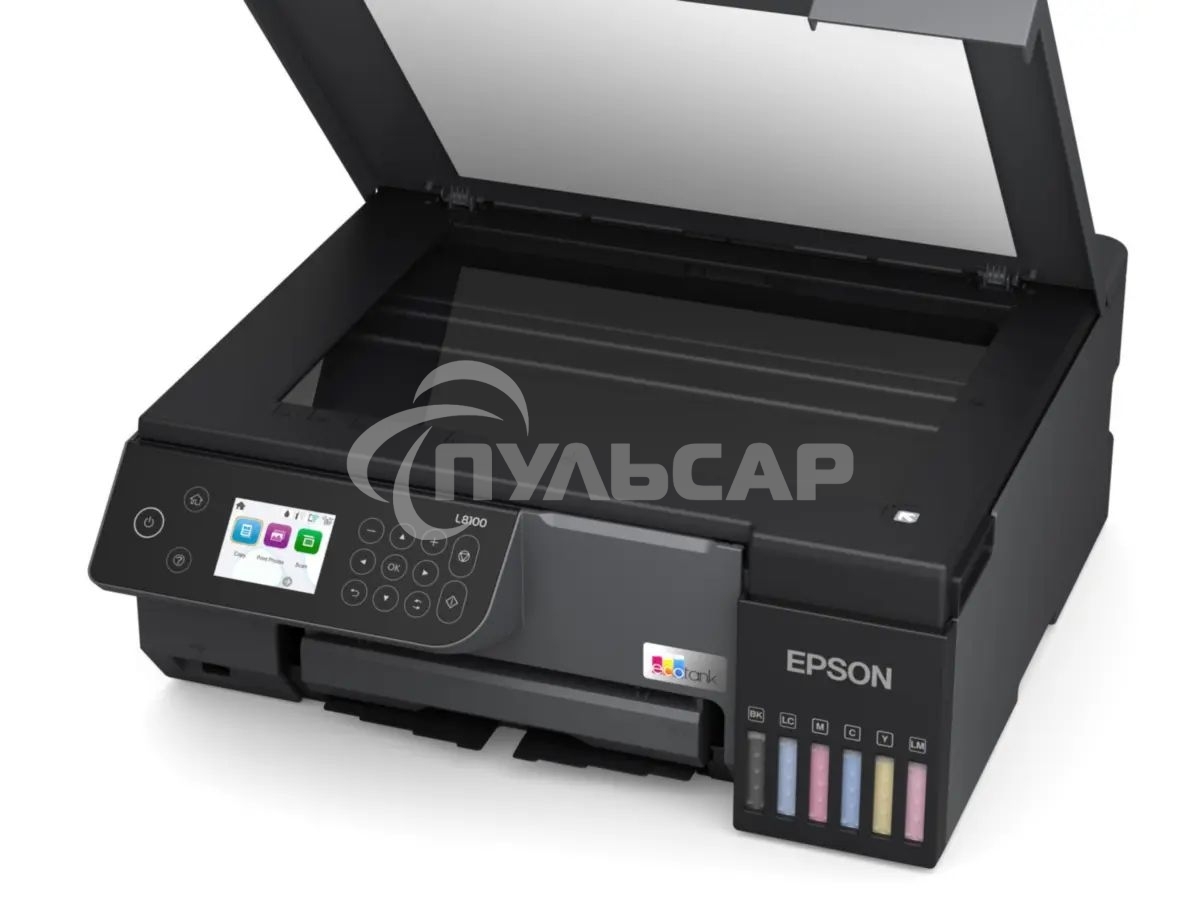 МФУ струйное Epson EcoTank L8100 (C11CK94***), A4, цветной, печ. до 8 стр/мин., 5760 x 1440 dpi (печ.), 1200x4800dpi (скан.), USB, Wi-Fi