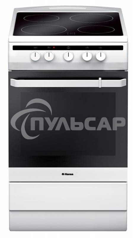 Плита электрическая Hansa FCCW54002 белый, конфорок 4 шт, духовка 68 л, 50 см x 85 см x 60 см