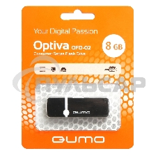 Флешка USB QUMO 8 Gb, Optiva 02 Black QM8GUD-OP2 черный