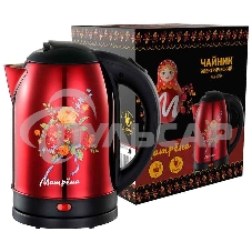 Чайник электрический Матрена MA-005 электрический (2,0 л) стальной красный хохлома