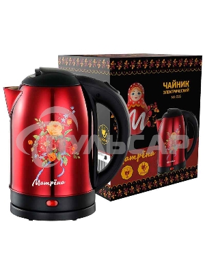 Чайник электрический Матрена MA-005 электрический (2,0 л) стальной красный хохлома