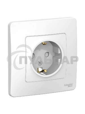 Розетка СП BLANCA 16А 250В защ. шторки с заземл. бел. SchE BLNRS001111