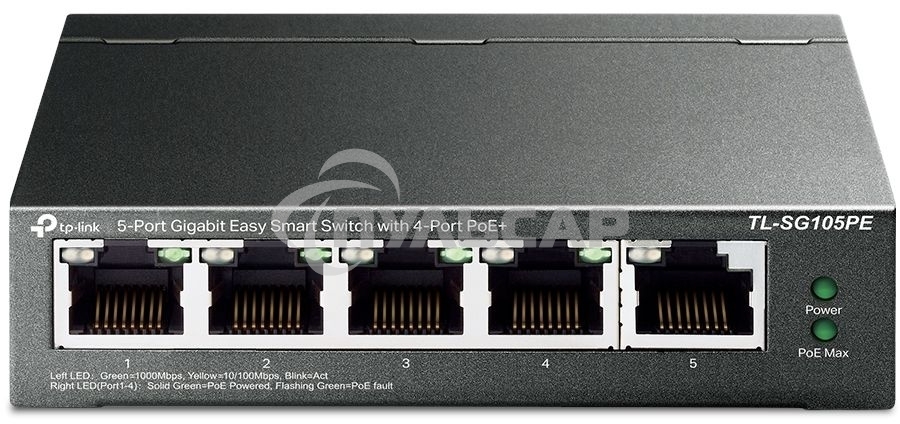 Коммутатор TP-Link 5-Port Gigabit Easy Smart Switch with 4-Port PoE+
