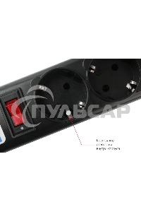 Сетевой фильтр Powercube SPG5-С2 1.9м (5 розеток) черный (коробка)