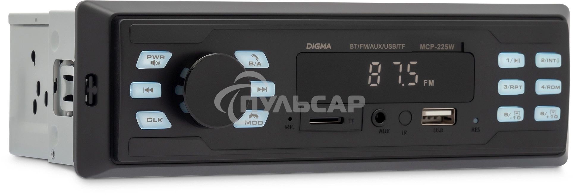 Автомагнитола Digma MCP-225W 1DIN 4x45Вт v5.0 AUX 2