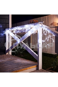 Гирлянда Neon-night Айсикл (бахрома) светодиодный, 2,4 х 0,6 м, прозрачный провод, 230 В, диоды белые, 88 LED