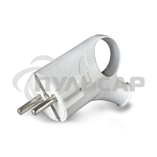 Вилка электрич. с заземл. угл. с ушком бел. 16А 250В (еврослот) UNIVersal А112