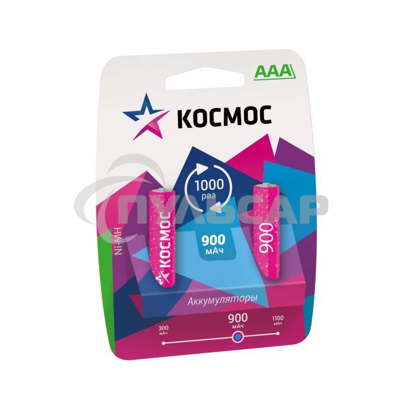Аккумулятор R03 NI-MN 900мА.ч BP-2 (блист.2шт) Космос KOCR03NIMH(900MAH) ЦЕНА ЗА 1 шт
