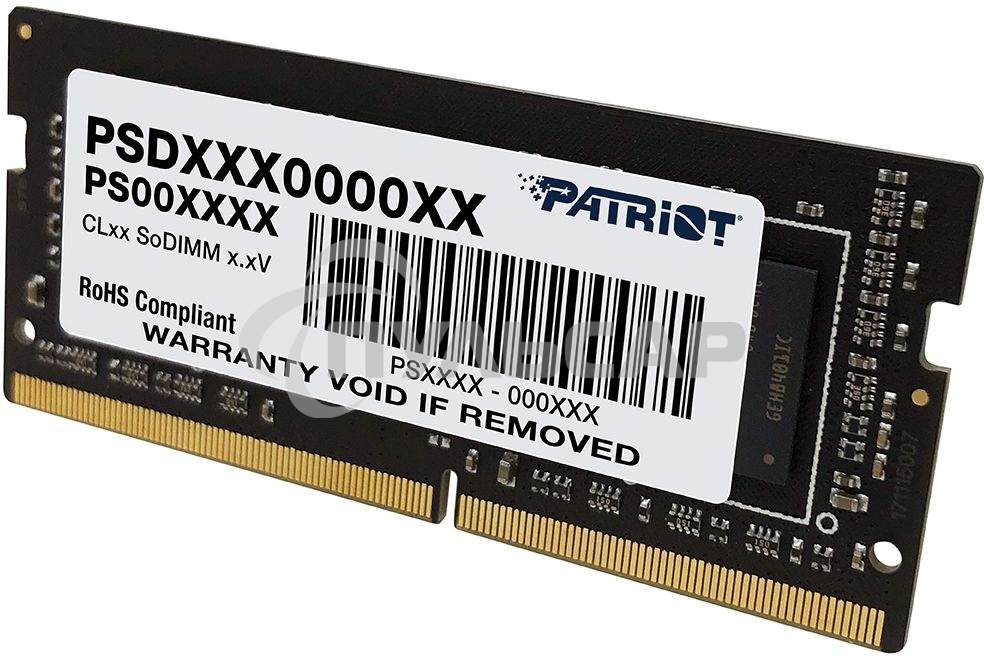 Оперативная память Patriot Signature, DDR4, 8Gb (1x8 Gb), 3200 MHz, CL22, SO-DIMM