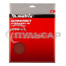 Шлифлист Matrix на бумажной основе, P 180, 230 х 280 мм, 10 шт., водостойкий