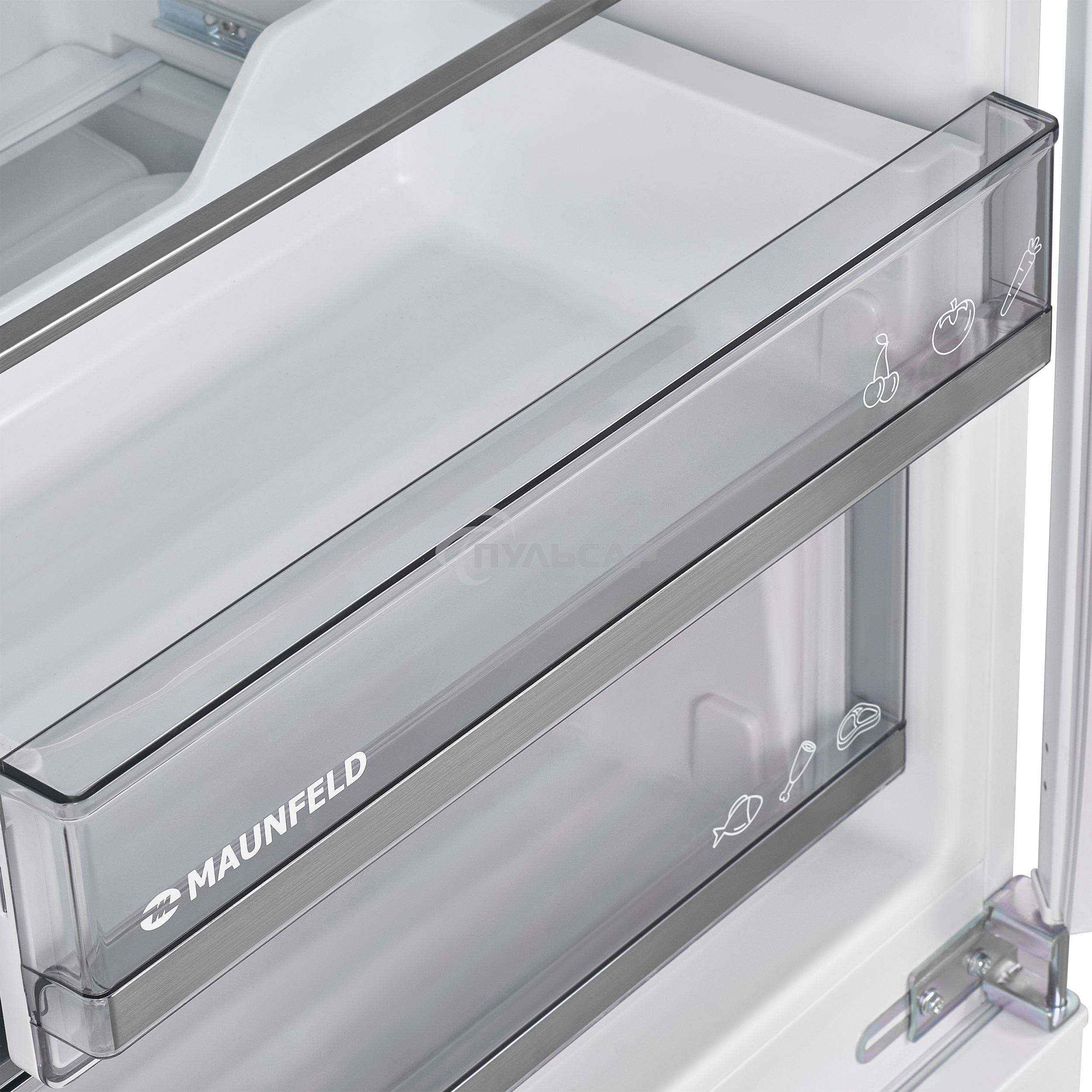 Встраиваемый холодильник Maunfeld MBF177NFFWGR Inverter белый двухкамерный 194/57 л морозилка снизу, NoFrost