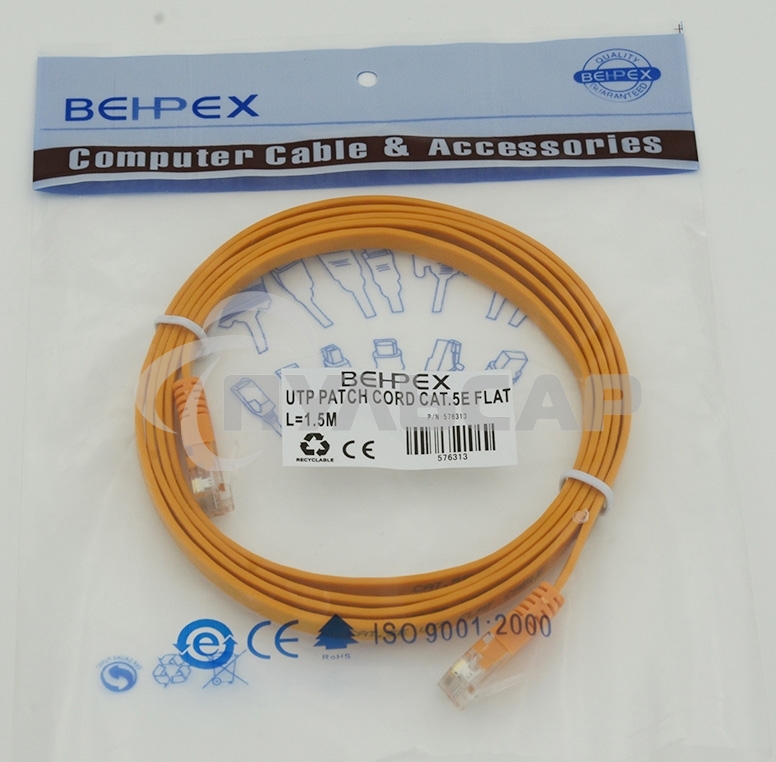 Патч-корд литой 5E Copper FLAT 1.5 m