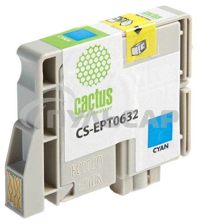 Картридж струйный Cactus CS-EPT0632 голубой (10 мл) для Epson Stylus C67/C87/CX3700/CX4100/CX4700