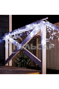 Гирлянда Neon-night Айсикл (бахрома) светодиодный, 2,4 х 0,6 м, прозрачный провод, 230 В, диоды белые, 88 LED