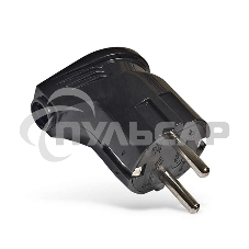 Вилка электрич. с заземл. угл. черный 16А 250В (еврослот) UNIVersal А0105