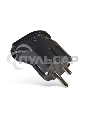 Вилка электрич. с заземл. угл. черный 16А 250В (еврослот) UNIVersal А0105