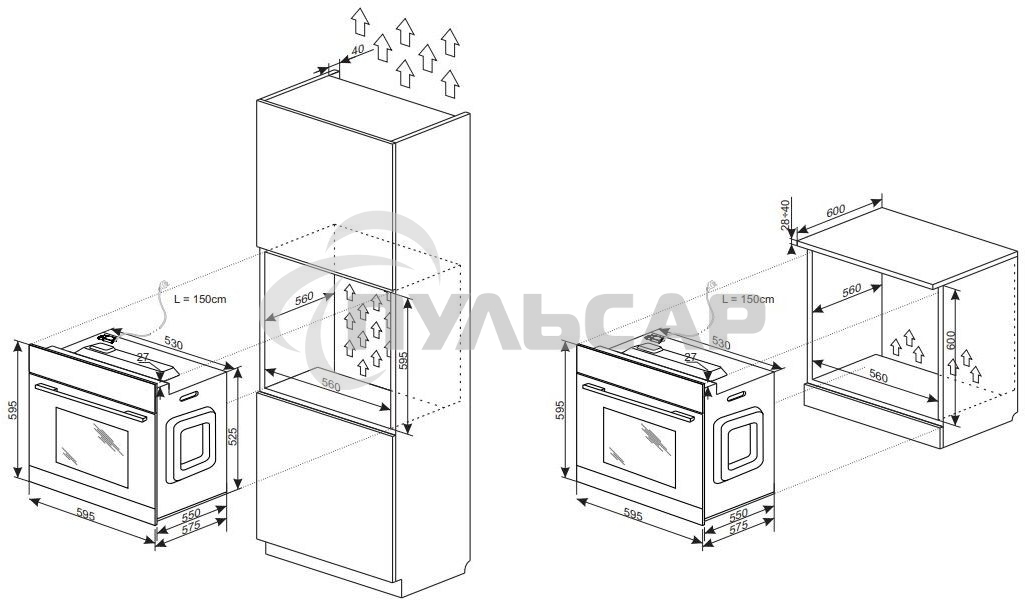 Духовой шкаф электрический Hansa BOES68454 черный, встраиваемый