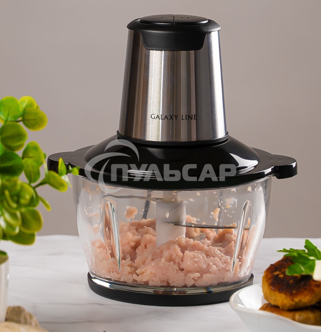 Измельчитель электрический Galaxy Line GL 2363, черный, стеклянная чаша 1,5 л, 500 Вт
