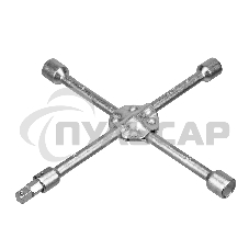 Ключ-крест баллонный, 17 х 19 х 21 х 22 х 1/2, усиленный, с переходником на 1/2 Stels
