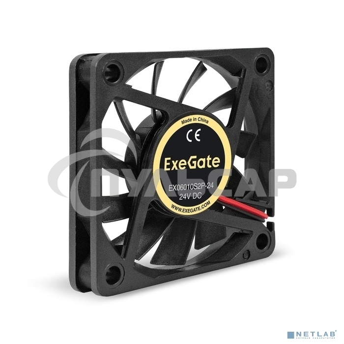 Вентилятор для корпуса ExeGate EX06010S2P-24 черный, 60 мм, 3000 об/мин, 24.1 дБ, 2 pin