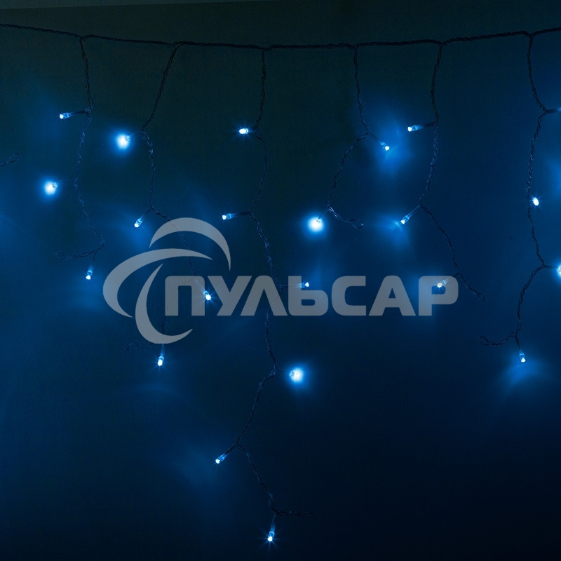 Гирлянда Neon-night Айсикл (бахрома) светодиодный, 2,4 х 0,6 м, прозрачный провод, 230 В, диоды синие, 88 LED