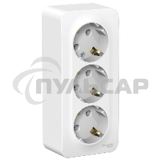 Розетка 3-м ОП BLANCA 16А 250В без шторок с заземл. изол. пласт. бел. SchE BLNRA010311