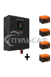 Комплект ИБП EX296005RUS + батарея 26Aч EX285663RUS 4шт (инвертор, синус, для котла, настенный) ExeGate FineSine SX-7000.LCD.AVR.2SH.T 7000VA/5000W, чистая синусоида, цветной LCD-дисплей, AVR, 2*Schuko+клеммы, линейно-интерактивный, крепление настенное, ч