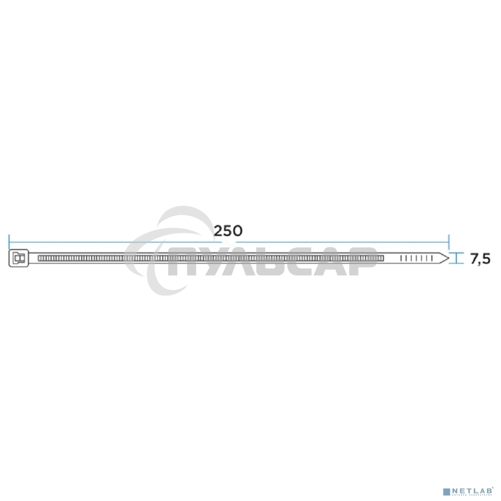 Хомут кабельный Rexant 67-0250 3.6х250 тройной замок нейл. белый (уп.100шт)