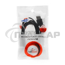Кабель USB2.0 Pro Cablexpert CC-mUSB2-AMBM-6, AM/microBM 5P, 1.8м, экран, черный, пакет