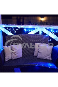 Гирлянда Neon-night Айсикл (бахрома) светодиодный, 2,4 х 0,6 м, прозрачный провод, 230 В, диоды синие, 88 LED