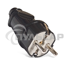 Вилка электрич. с заземл. прям. черный 16А 250В (еврослот) UNIVersal А1010