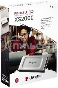 Внешний SSD Kingston SXS2000, 1TB, USB 3.2 Gen 2x2 Type-C, R/W 2000/2000, серебристый