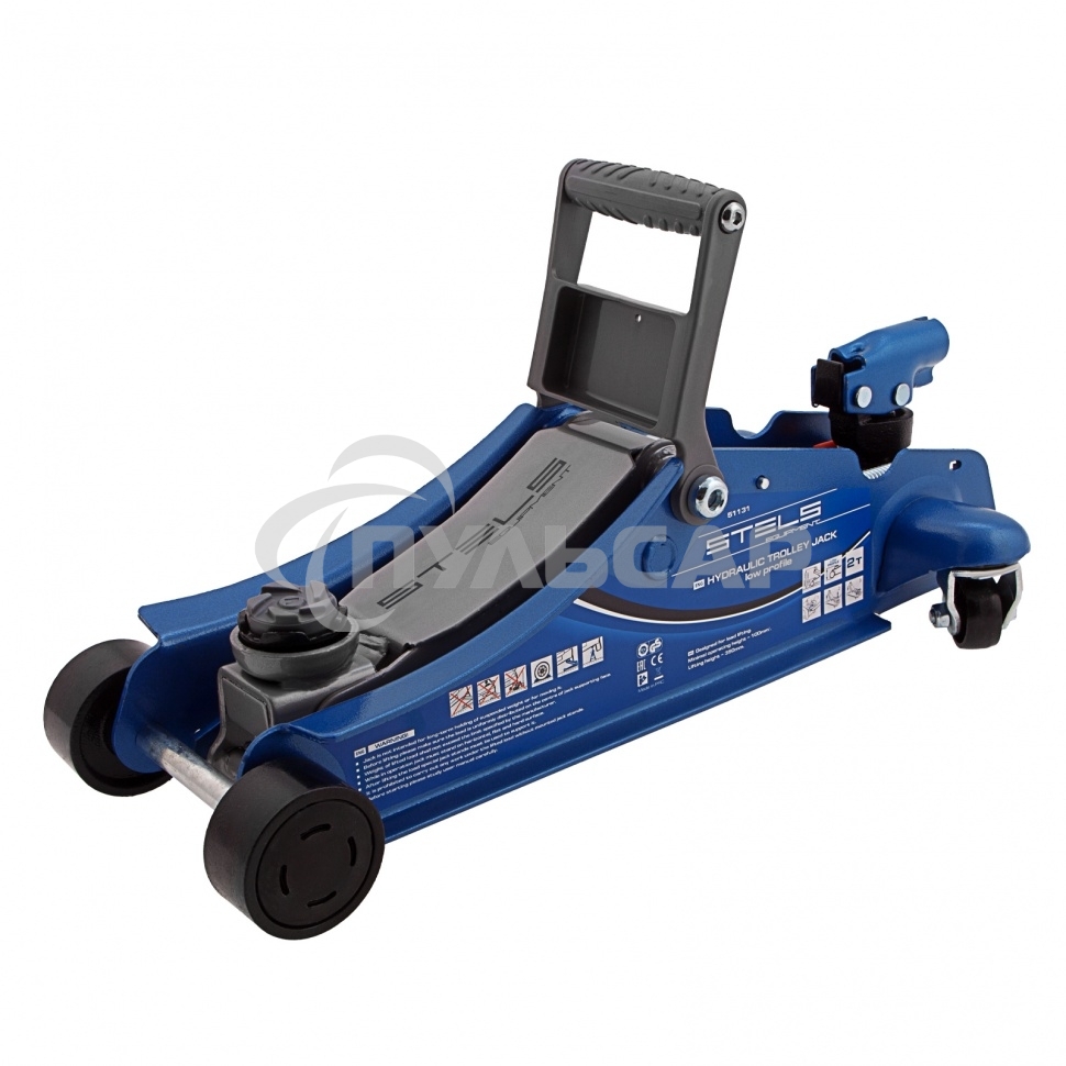 Домкрат STELS 51131гидравлический подкатной поворотная рукоятка 2т low profile 100-350мм