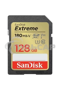 Флеш карта SD 128Gb SanDisk SDXC Class 10 V30 UHS-I U3 Extreme 180MB/s