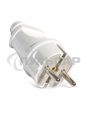 Вилка электрич. с заземл. прям. бел. 16А 250В (еврослот) UNIVersal А101