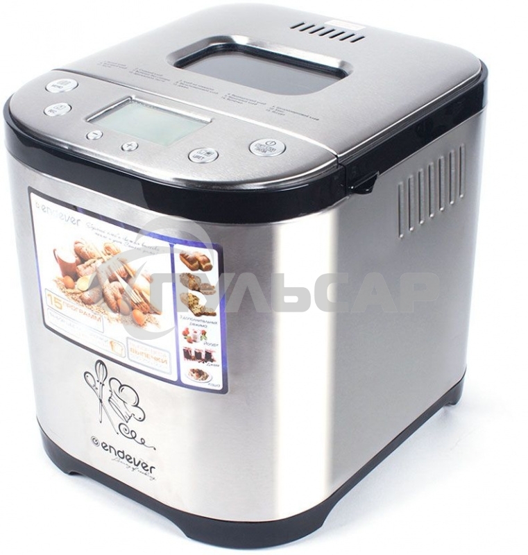 Хлебопечка Endever Skyline MB-52, 710Вт, 15 программ, таймер 15ч, сохранение уст. прогр., авт. термостат, автоподогрев 60 мин
