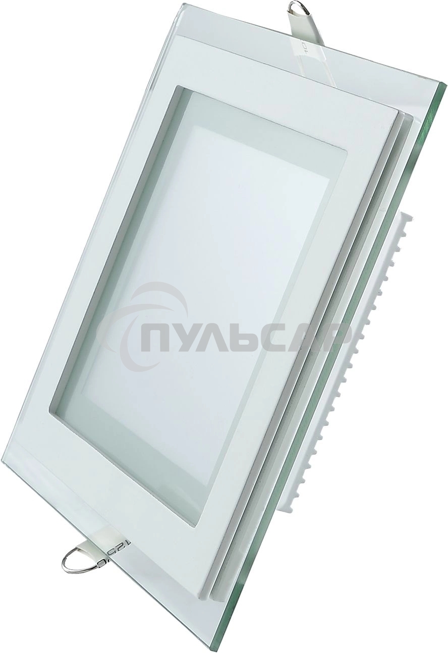 Светильник Glass кв 12W 900lm 3000K 220-240V IP20 монт Ø118х118 160*160*30 с дек стек LED