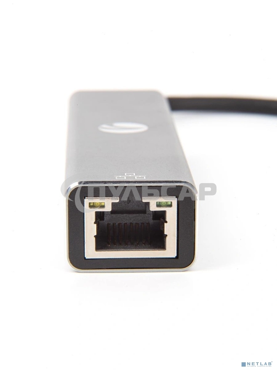 Кабель-концентратор USB 3.1 Type-Cm --> RJ-45+3port USB3.0(f) Aluminum Shell VCOM <DH311A>