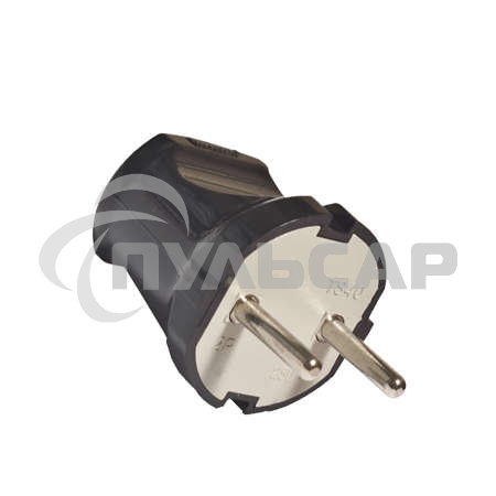 Вилка электрич. без заземл. черный 6А 250В (еврослот) UNIVersal А0113