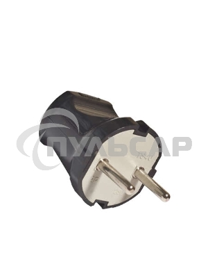 Вилка электрич. без заземл. черный 6А 250В (еврослот) UNIVersal А0113